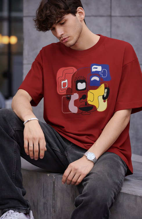 Drawing Unisex Oversized Tee